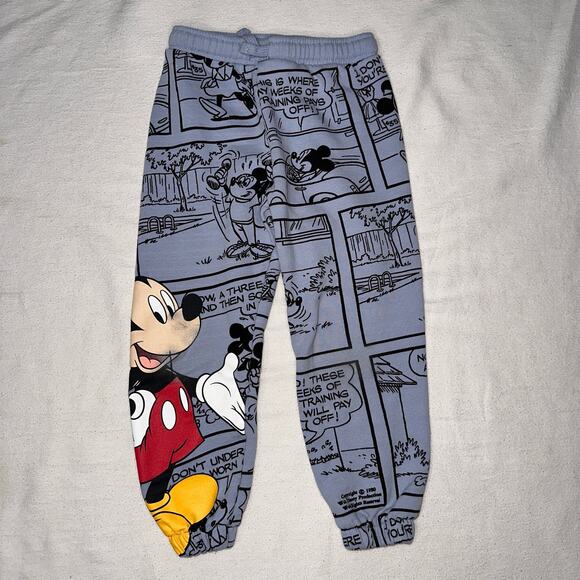 Zara Plush Mickey Mouse Logo Disney Pants Boys Size 7 Blue - Picture 2 of 8